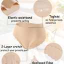 FINETOO Seamless Underwear for Women High Waisted Panties Scalloped Edge Sexy Cheeky Bikini No Show Briefs XXL 5 Pack