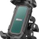 tounee Motorcycle Phone Holder Mount -Dual Vibration Dampener, Tool-Free Bike Phone Holder Handlebar Clip & Secure Lock for iPhone 16/15 Pro Max, 4.7-6.7" Phones - Green