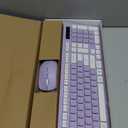 Wireless Keyboard and Mouse Combo, FullSized Wireless Keyboard and Adjustable DPI Mouse, 2.4GHz USB Receiver, Silent Keyboard and Mouse for PC, Windows, MAC, Desktop, Laptop(Purple)