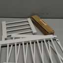 Short Dog Gate,18"-45" Adjustable Extra Wide Metal Short Dog Gate to Step Over, 10" Tall Small Pet Gate with 3 Extension Kits (White)