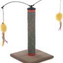 SmartyKat Scratch 'N Spin Carpet Cat Scratching Post with Spinning Wand Toys - Gray, One Size