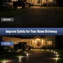 Solar Driveway Lights Dock Light Waterproof 12 Pack, 2 Colors in 1 Outdoor LED Solar Deck Lights, Solar Powered Walk Way Lights Road Marker for Warning Stair Pathway Patio (Warm & Cool)