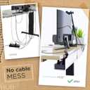 No-Screw Under Desk Cable Management Tray - Self-Adhesive Installation, Cord Management, Cable Tray, Under Desk Wire Organizer - White Set of 2