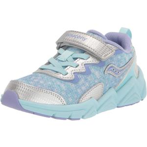 Saucony Unisex-Child Flash Alternative Closure 3.0 Sneaker (4 Little Kid, Silver/Purple)