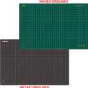 NEWBRAUG 24'' × 36'' Large Self Healing Gridded Rotary Cutting Mat, Big Double Sided 5-Ply Cutting board for Sewing, Quilting, Craft, Fabric & Scrapbooking(Green/Black)…