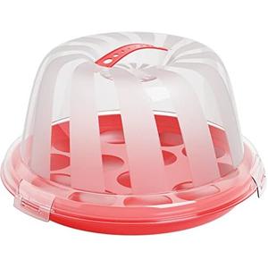 Cake Cupcake Carrier with Lid and Handle | 9" Round Cake Container Holder with Dome Cover | Plastic Pie Carrier Cake Storage Container | Easy Transport for Bunt Cake Keeper Platter Tray