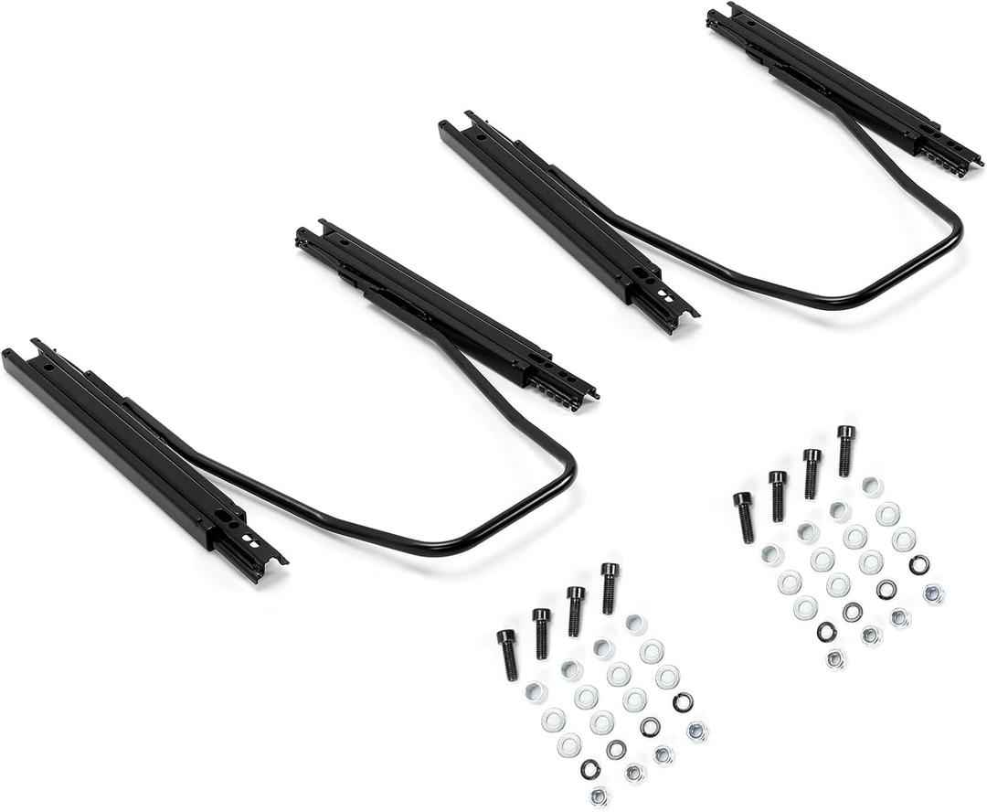 Kojem Universal Seat Sliders Seat Mounting Track, Dual Locking Rails Brackets Kit Compatible with NRG Sparco Racing Seats and Most Aftermarket Seats- 2 x Set of Sliders