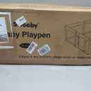 Sweeby Foldable Baby Playpen, 79x71 Playpens for Babies and Toddlers Large Play Yard with Door Baby Fence with Gate and Indoor & Outdoor Play Pen, Light Khaki