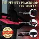 Gothic Cat Tree-Spooky Cat Tree with Coffin Bed,Cat Condo,Thick Scratching Post for Halloween