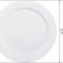 Berglander White Plastic Plates Set of 12 Pieces 10", Reusable and Unbreakable Flat Dinner Plates, Salad Plates, Pasta Bowls, Dishes Set Easy to Carry for Home, Garden, Picnic, Camping, Outdoor