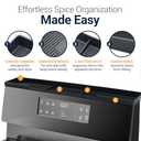 Silicone Magnetic Stove Shelf For Back Of Stove - Over The Stove Shelf, Magnetic Stove Top Shelf, Over The Stove Spice Rack, Oven Shelf For Top Of Stove, Heat Resistant, Includes 6 Extra Plates, Black