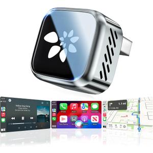 2026 Upgraded Wireless CarPlay Adapter, 2-in-1 Mini CarPlay Adapter for iPhone & Android, 3 Second Auto Stable Connection with Zero Latency, Plug & Play for 2016+ Cars with USB-A/USB-C Ports