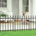 Decorative Metal Garden Fence 24 in H x 10 ft L, Border Fence Panels Animal Barrier for Dogs, No Dig Garden Fencing for Yard Patio Flower Bed Lawn Outdoor 5 Panels + 6 Stakes Black