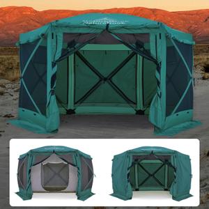Pop up Gazebo Tents 12x12 FT Canopy Party Portable Tent for Camping Shelter Screen Houses with Inner Tent (Green)