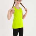 Poroka 5 Pack Girls Active Dry Fit Tank Top Kids Sleeveless Racerback Tank Tops Girls Athletic Dance Performance Tops, 8-10Years