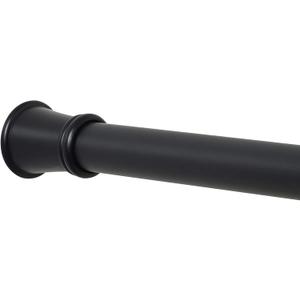 Zenna Home Tension Shower Curtain Rod, No Drill Adjustable Tension Curtain Rod for Bathroom, Rust Resistant, Easy Install Expandable Shower Curtain Rods, 26 to 76 Inches, Matte Black