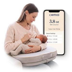 Comia Premium Smart Nursing Pillow | Comfortable Ergonomic Support with Weight Sensors to Track Baby’s Milk Intake, App Connected, Built-in Night Light, Backstrap, Removable Cover, Safety Certified