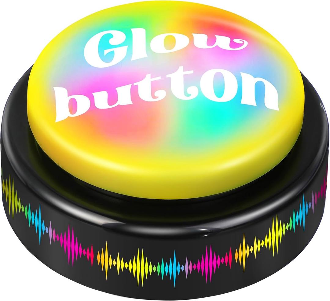 Feekoon Dance Party Button, Plays 10 EDM Tracks, 30 Second Light Up Dance Bomb Button with Batteries Funny Gag Gift for Teachers, Classroom, Office, Coworkers & Friends(2 Pack,Original)