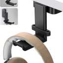 Lamicall Headphone Stand, Headset Hanger - 360 Degree Rotation Earphone Hook Holder Mount, Table Headphone Stand with Cable Organizer, Gaming Headset Clamp for HyperX, Razer, Sony, Sennheiser - Black