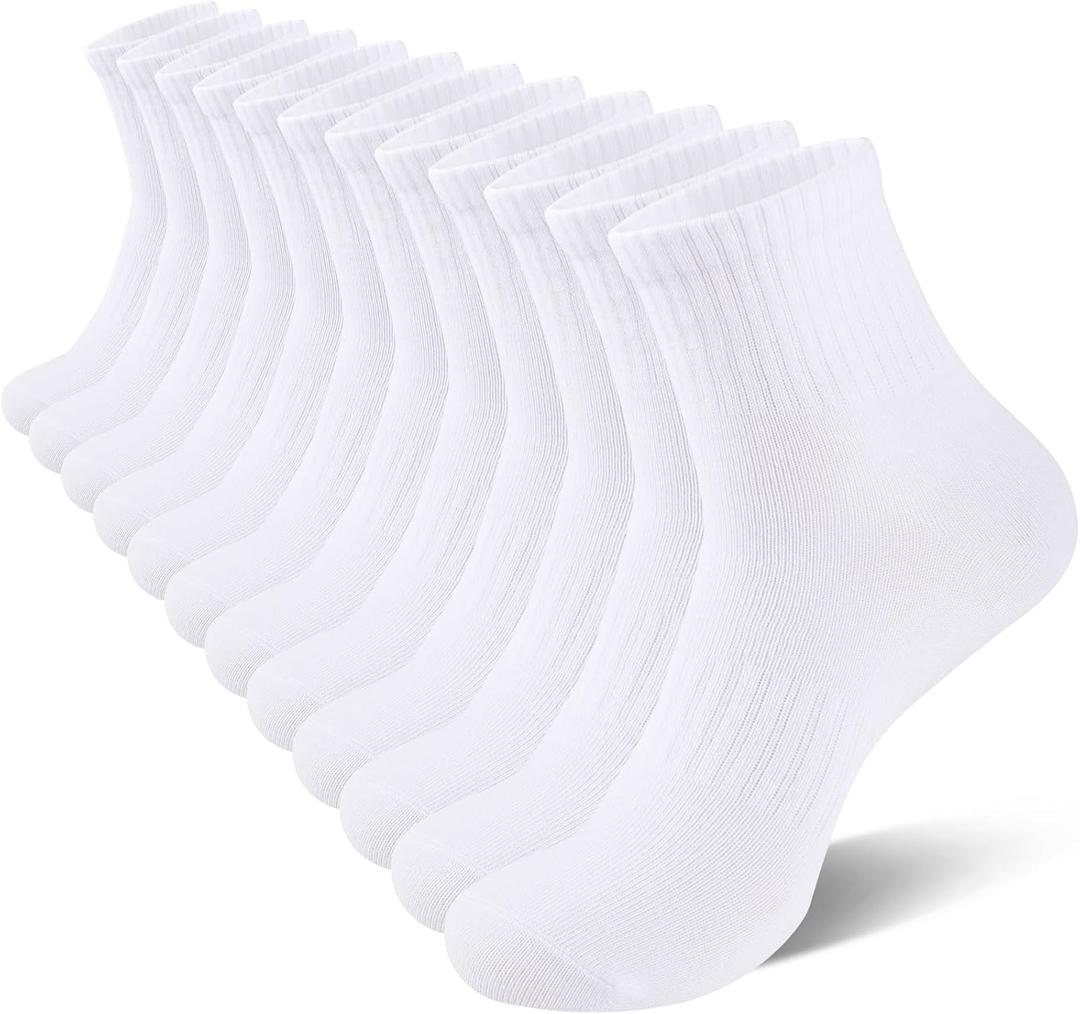 eallco Mens Ankle Socks Cotton Quarter Thin Ankle High Mini Crew Socks for Men 6 Pairs