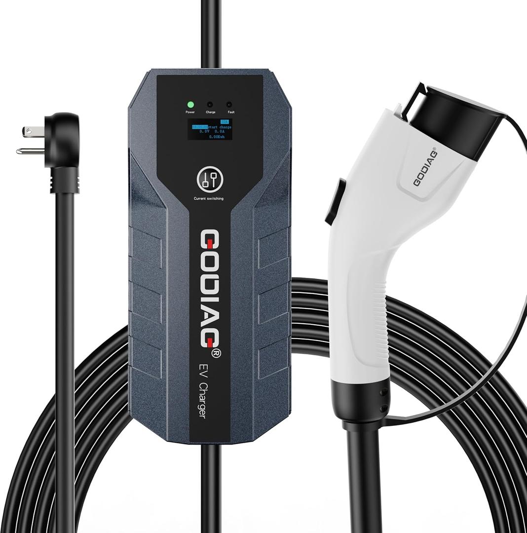 EV Charger Level 2, 32Amp 240V NEMA 14-50 Plug Electric Car Charger with 21 ft Cable, 10/16/24/32A Adjustable Portable J1772 EV Charger for J1772 EVs, PHEVs