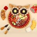 Owl-Shaped Wooden Charcuterie Board, 12" Cheese & Meat Platter, Large Serving Tray, Housewarming