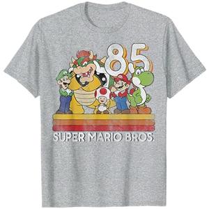 Super Mario Bros Retro Character Line-Up Comfort Colors Adult Heavyweight T-shirt, Size 2XL