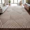 Brown Solid Color 8x10 Area Rug,Large Washable Rugs for Living Room