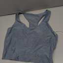 Womens Sleeveless Crop Tops Scoop Neck Racerback Sports Tank top Athletic Yoga Workout Tops Built in Shelf Bras Padded, Grey, Medium