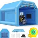 12.5x10x8FT Inflatable Paint Booth Portable Paint Booth Spray Paint Tent with Air Filter System & Blower for DIY Spray Car Truck Motorcycle Garage Auto Part Painting