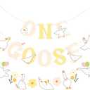 3 x SUNBEAUTY Goose Theme Banner - Goose Baby Shower Garland,One Goose Birthday, First Birthday, Farm Animal Themed Party Decorations