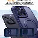 MOCCA Design for iPhone 15 Pro Case with Magnetic Invisible Stand [Full Camera Protection] [Compatible with Magsafe] Military Drop Shockproof Translucent Matte Phone Case Cover 6.1",Deep Blue