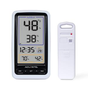 AcuRite 01136M Wireless Thermometer with Indoor/Outdoor Temperature and Humidity, White (Single)