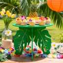 Lallisa 12" Palm Tropical Cake Stand for Hawaiian Party Cupcake Stand Jungle Luau Decorations Hawaiian Cupcake Holder for Tropical Themed Safari Zoo Birthday Party Favor Supplies