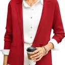 GRACE KARIN Womens Sweater Blazer Jackets Business Casual Work Cardigan Long Sleeve Lapel Collar Cropped Blazers,Button Up Dressy Casual Cardigan Lightweight,Work Office Outfits Fall Clothes 2026, Small