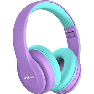 JoySpark Kids Bluetooth Headphones, Lightweight Wireless Headphones for Kids, 85/94dB Volume Limited, 60 Hours Playtime, Bluetooth 5.3, Over-Ear Toddler Headsets with Built-in Mic-Purple