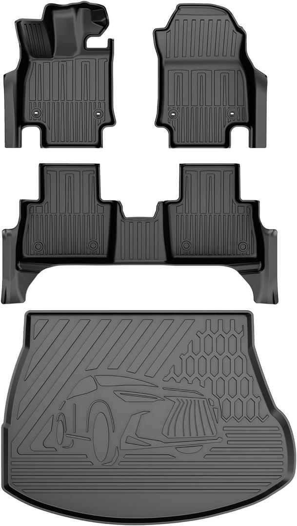for 2022-2025 Lexus NX NX250/NX350/NX350h Floor Mats & Cargo Liner - Custom Fit TPE All Weather Floor Liners for Lexus NX 1st & 2nd Row & Trunk Mat Full Set Car Mats, Black