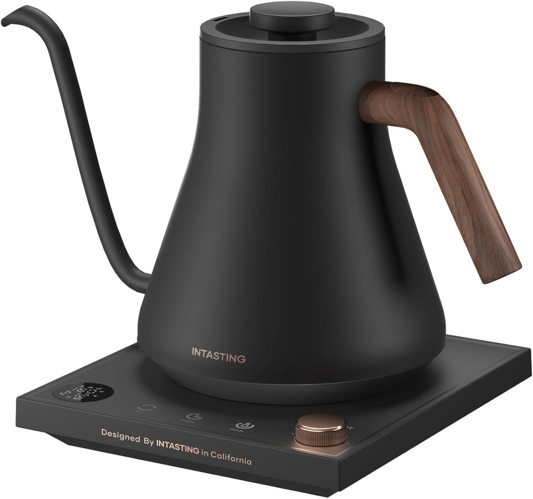 Electric Kettles, Gooseneck Electric Kettle, 1 Temperature Control, Stainless Steel Inner, Quick Heating, for Pour Over Coffee, Brew Tea, Boil Hot Water, 0.9L Dark Gray
