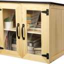 Marsui Outdoor Library Book Box Literature Exchange Kit Outdoor Wood Cabinet for Sharing Books Community Literature, Flyers, Newspapers, Food Art (Novel)
