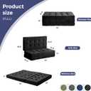 MAXYOYO 6" Folding Sofa Bed for Floor, Tufted Tri-Fold Floor Mattress with Chenille Fabric, Full Size Portable Sofa Couch Guest Mat for Adults, Foldable Topper for Camping, Black, 53"x75"