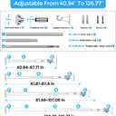 AIZESI Tension Curtain Rod 41-126 Inch(4-10Ft),1.26'' Diameter,Long Heavy Duty Adjustable No Drill Shower Curtain Rod for Windows, Balcony, Room Divider Silver