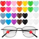 4 Pack Deftomo 28 Pcs Heart-Shaped Glasses Ear Grips, Anti-Slip Eye Glasses Ear Grippers for Kids and Adults, Sports Ear Hooks for Reading Glasses, 