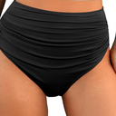 Tempt Me Women Two Piece Tankini Swimsuits - Crop Swim Top with High Waisted Bottom Tummy Control Bathing Suits Swimwear (Black and White Striped, Medium)