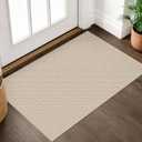 IOHOUZE Small Area Rug 2x3 Washable Woven Rugs for Entryway Non Slip Rubber Backed Front Door Rugs Indoor Doormat Throw Rug Floor Carpet for Entrance Kitchen, Beige/Khaki