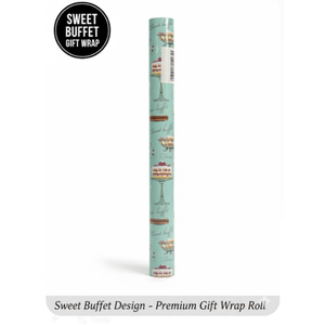 Retrify Reversible Wrapping Paper Roll - 17 Inch X 32.8 Feet - Colorful Cakes Diamond Ring Design Wedding Gift Wrap Paper for Bridal Shower, Engagement, Party, Celebration