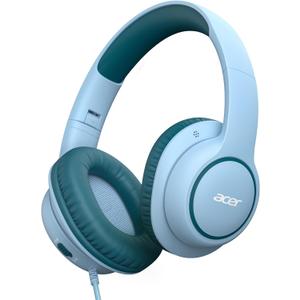 acer Kids Headphones Wired for School - Over Ear Design, 85/94dB Safe Volume Limit, 3.5mm Jack Foldable Headphones for Toddler Boys Girls Classroom Yoto Player Chromebook Travel Green