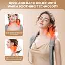 Neck Massager,Massagers for Neck and Shoulder with Heat,Electric Neck Massager with Heat at Home for Muscle Relaxation,Best Gift for Men Women Dad Mom (White Gray)