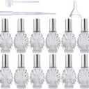 YU FENG 12pcs Empty Engraved Glass Perfume Atomizer Bottles with Funnels Pipettes Dispensers,Refillable Spray Perfume Bottles (N3)