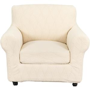 2 Piece Chair Covers Printed Sofa Covers Couch Covers Washable Armchair Sofa Couch Slipcover Furniture Protector with Elastic Bottom for Living Room (Armchair, 66), Small