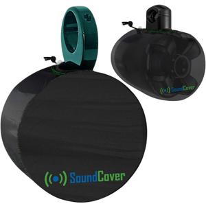 Marine Wakeboard Tower Speaker Covers for 8” Round Speakers – 210T Polyester with Silver UV Coating – Water-Resistant, Double-Stitched with Drawcord & Drainage Eyelets – Large Size (Set of 2)